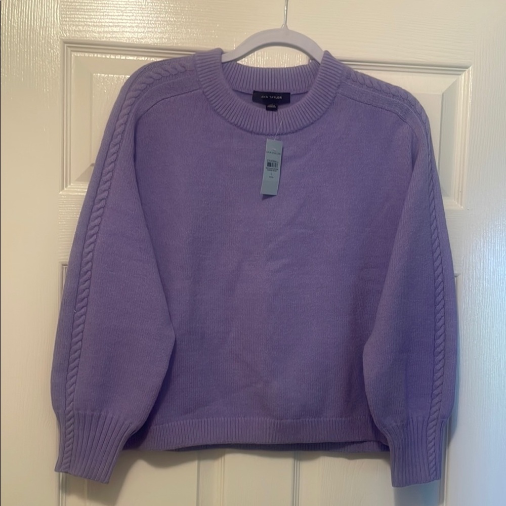 Ann Taylor Lavender Crew Neck Sweater